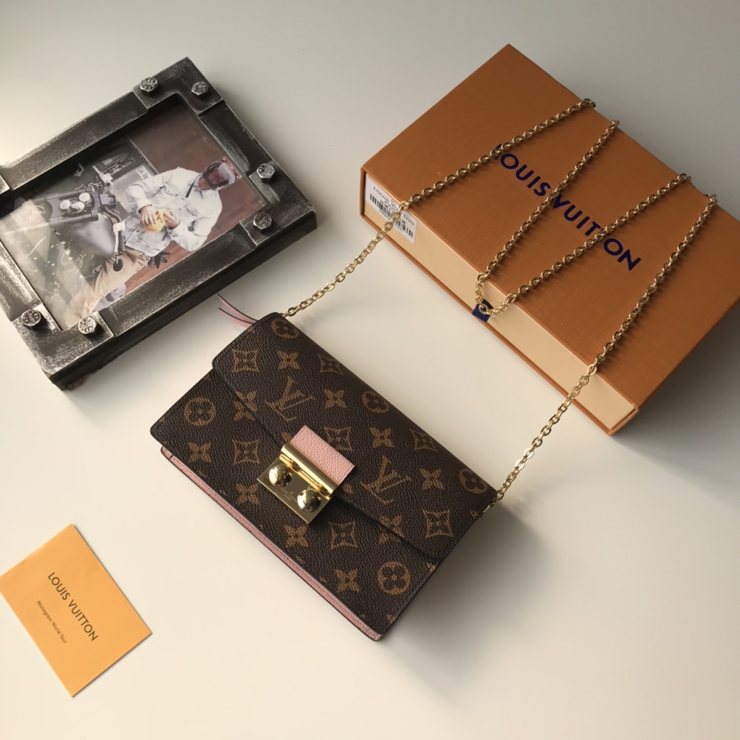 لويس فيتون LV Flore محفظة الجيب تقسم Monogram Canvas جلد العجل قماش البقر سلسلة M62020