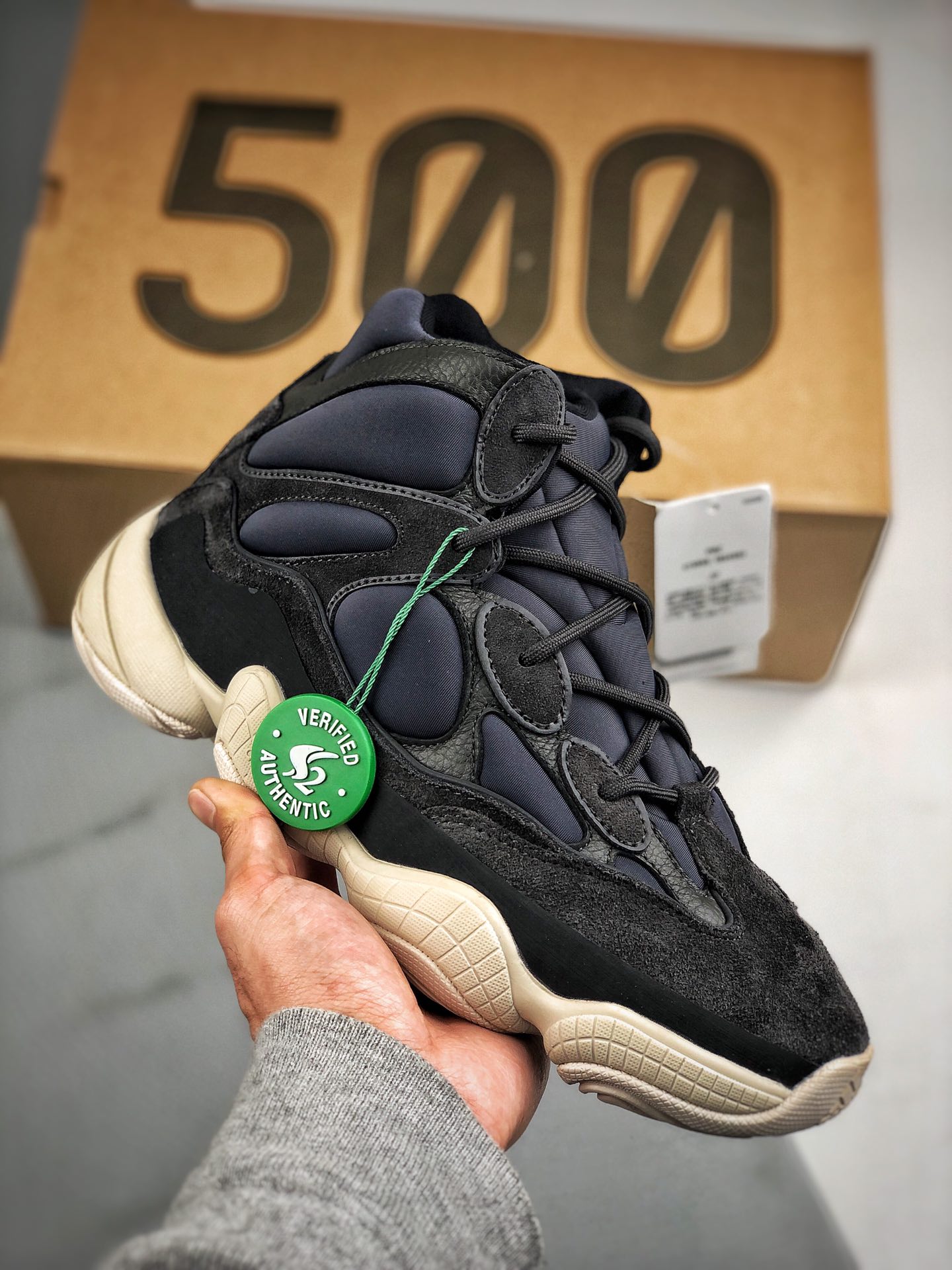 En tienda, versión pura original S2, nuevo lote enviado, Adidas Yeezy500 High “Slate” color de lanzamiento in…