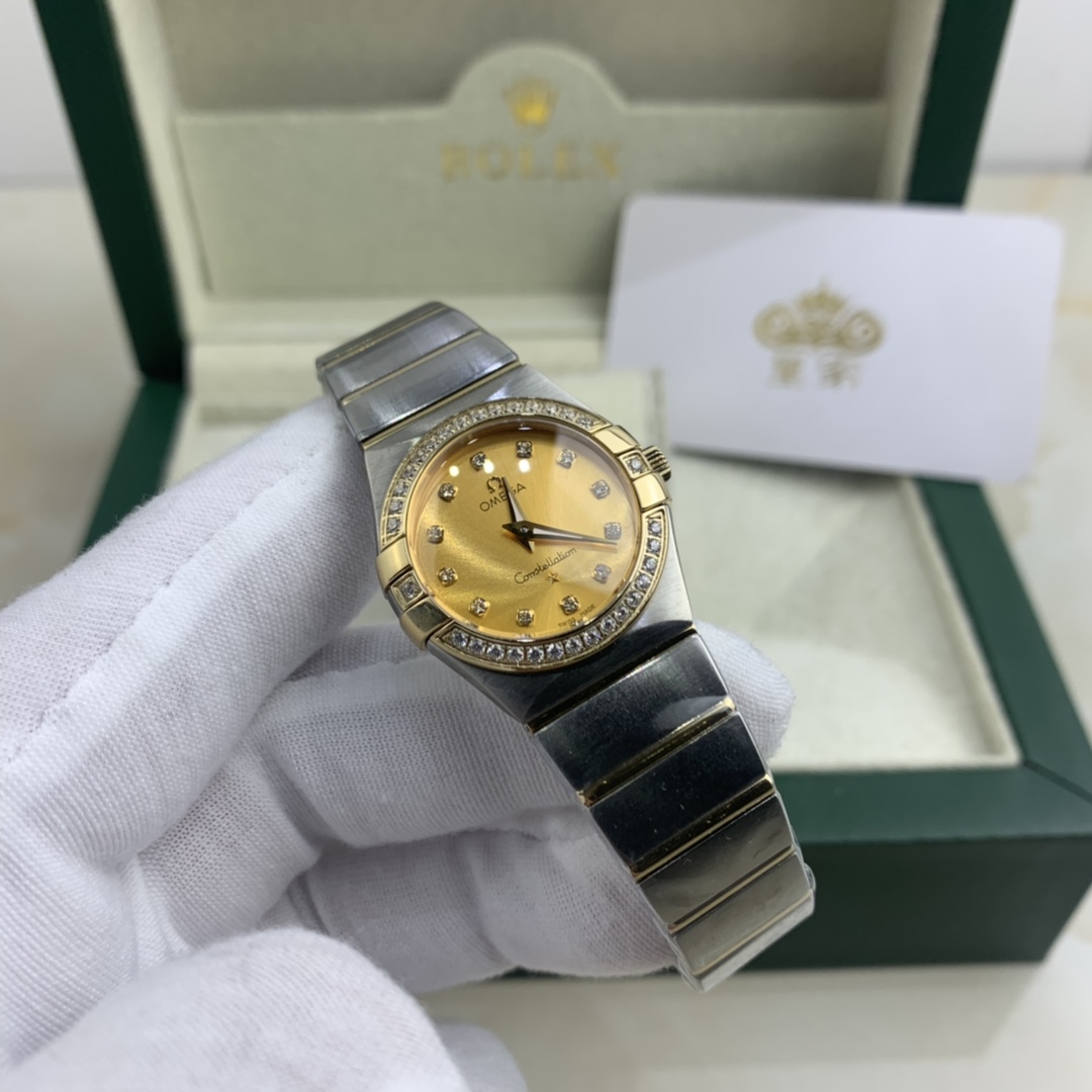 Omega 皇家 欧米茄星座系列女款镶钻腕表