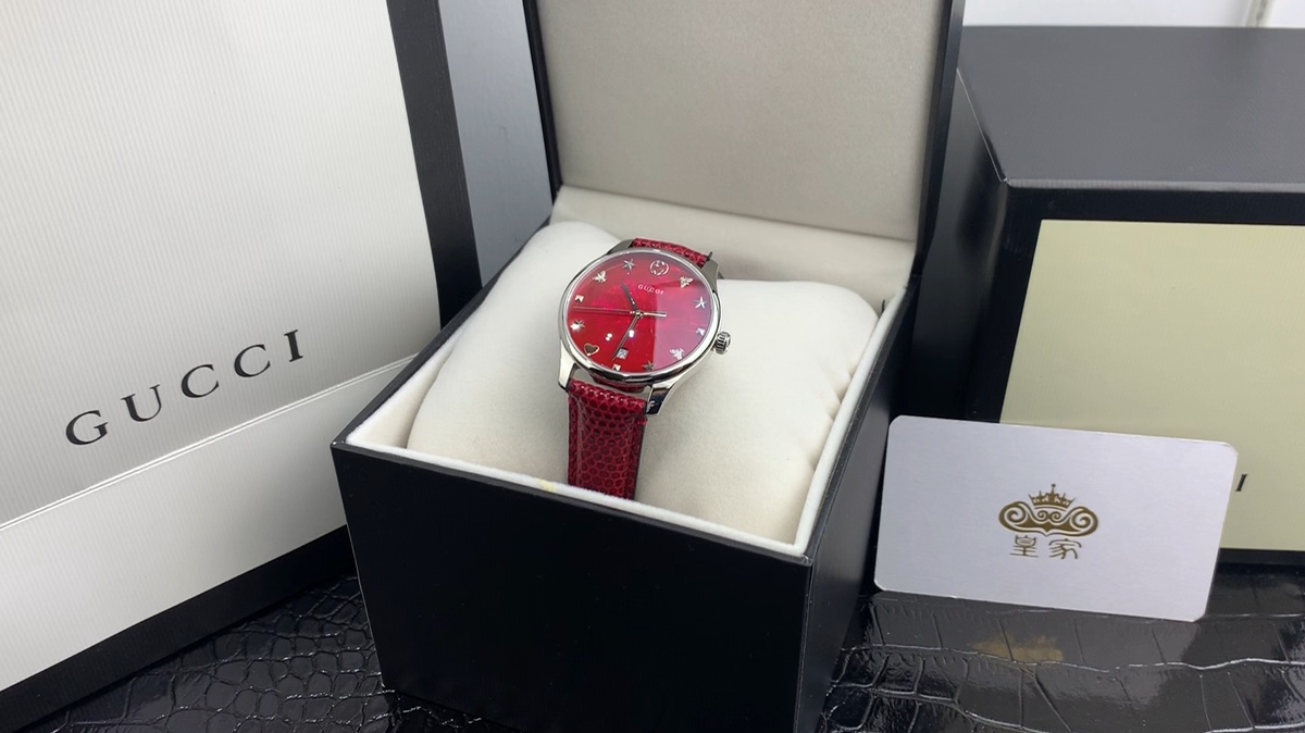 Gucci 皇家 古驰女表G-TIMELESS系列红贝母面腕表视频欣赏