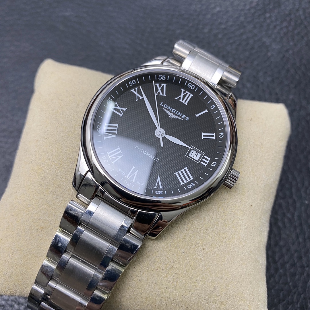 [LONGINES Watches]MJ famous craftsman Roman numeral scale black disk