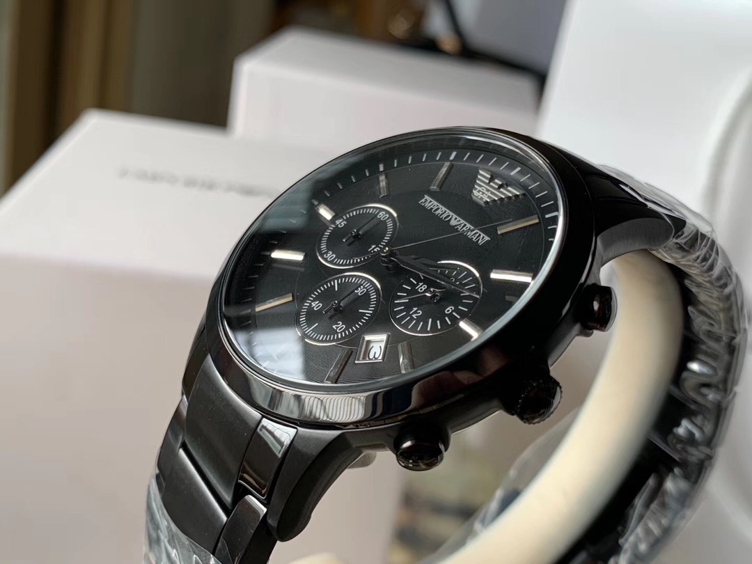 批💰380。 支持香港、美国直邮。
正品！Armani 阿玛尼手表 香港现货AR2453 男款黑陶瓷腕表 4cm表盘 有日期窗口 50m防水 夜光指针～陶瓷手表轻薄！不褪色！耐磨！包装➕30。