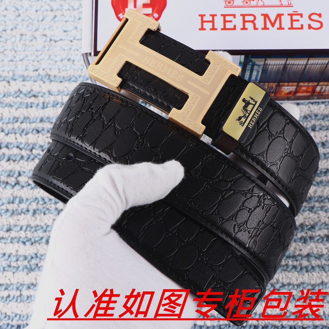 Hermes Belts Men Steel Buckle Cowhide Genuine Leather