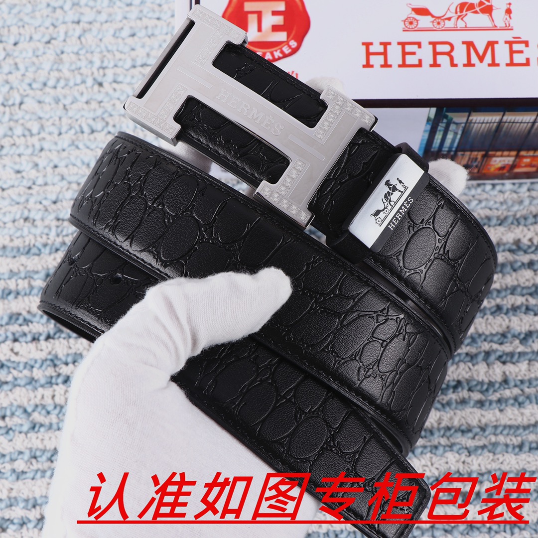 Hermes Belts Men Steel Buckle Cowhide Genuine Leather