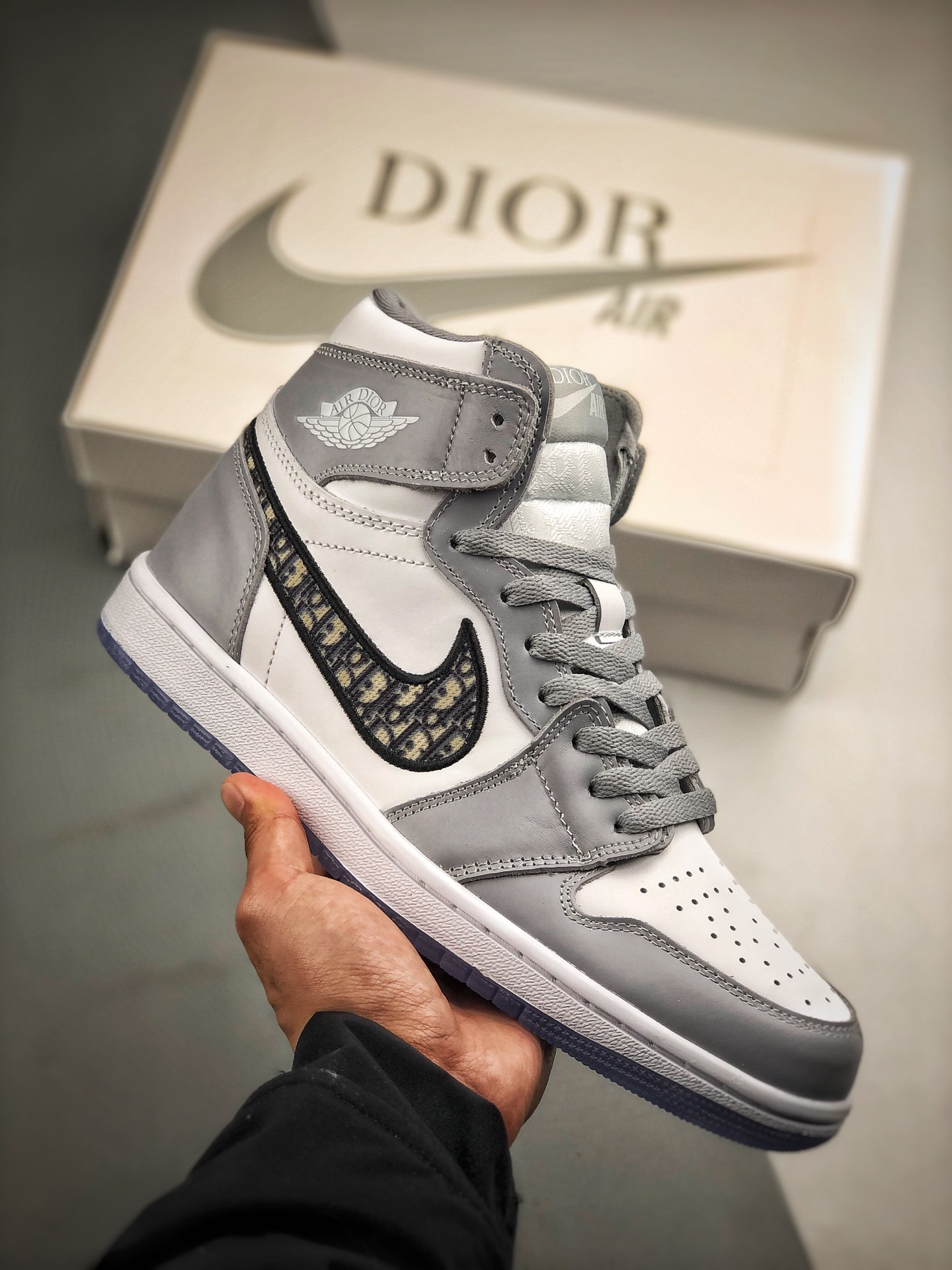 Envío contra reembolso Dior x Air Jordan 1 High OG, versión correcta de caja original y piel de primera capa,…