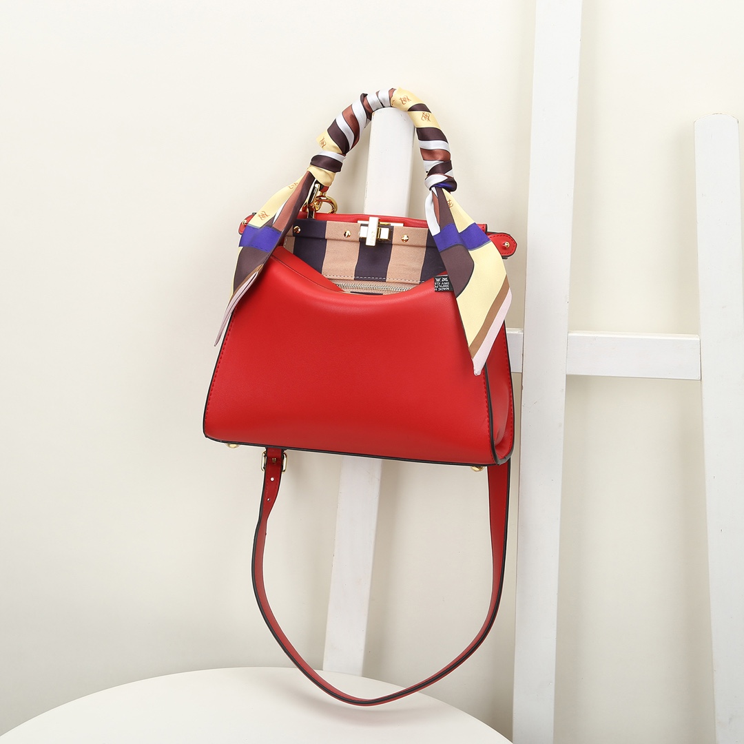 Hermes Handbag Cannes Pm Canvas Red White Uni  Used N0574