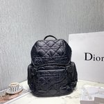 Dior Bags Backpack Black Weave Cowhide Nylon Fashion