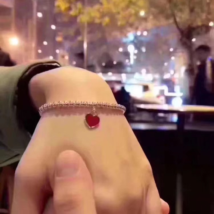 Tiffany & Co. Tiffany 925纯银 红心珐琅珠珠手链