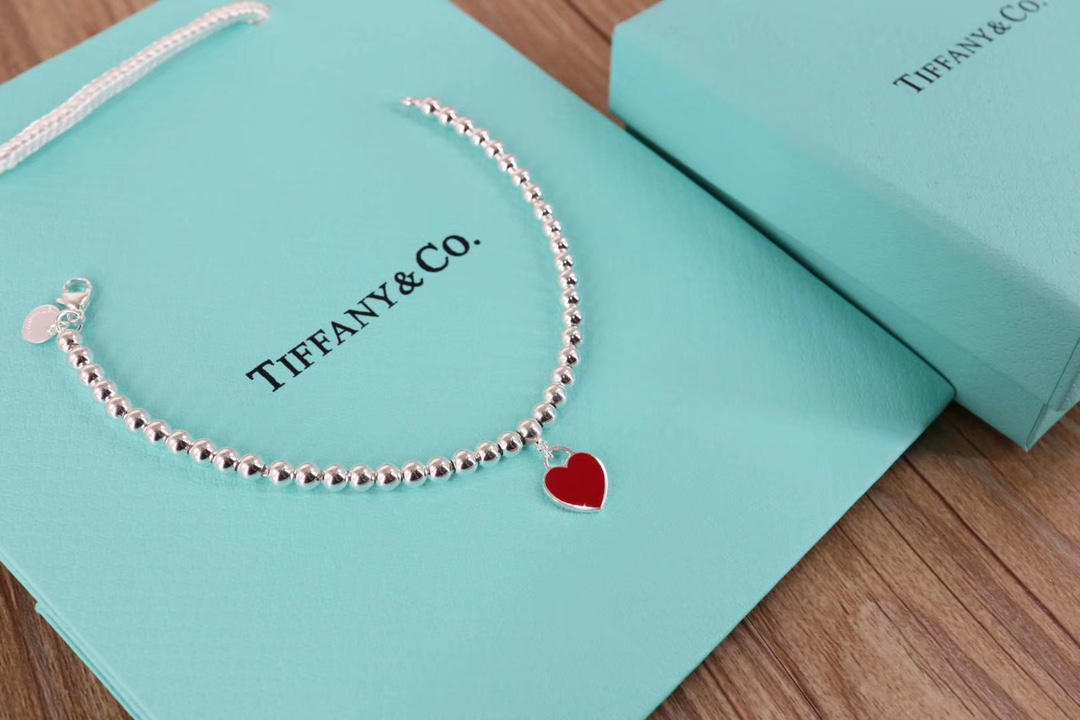 Tiffany & Co. Tiffany 925纯银 红心珐琅珠珠手链