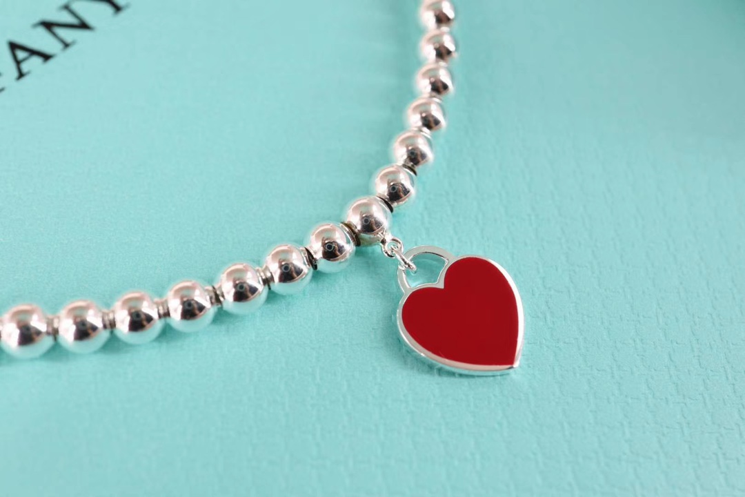 Tiffany & Co. Tiffany 925纯银 红心珐琅珠珠手链