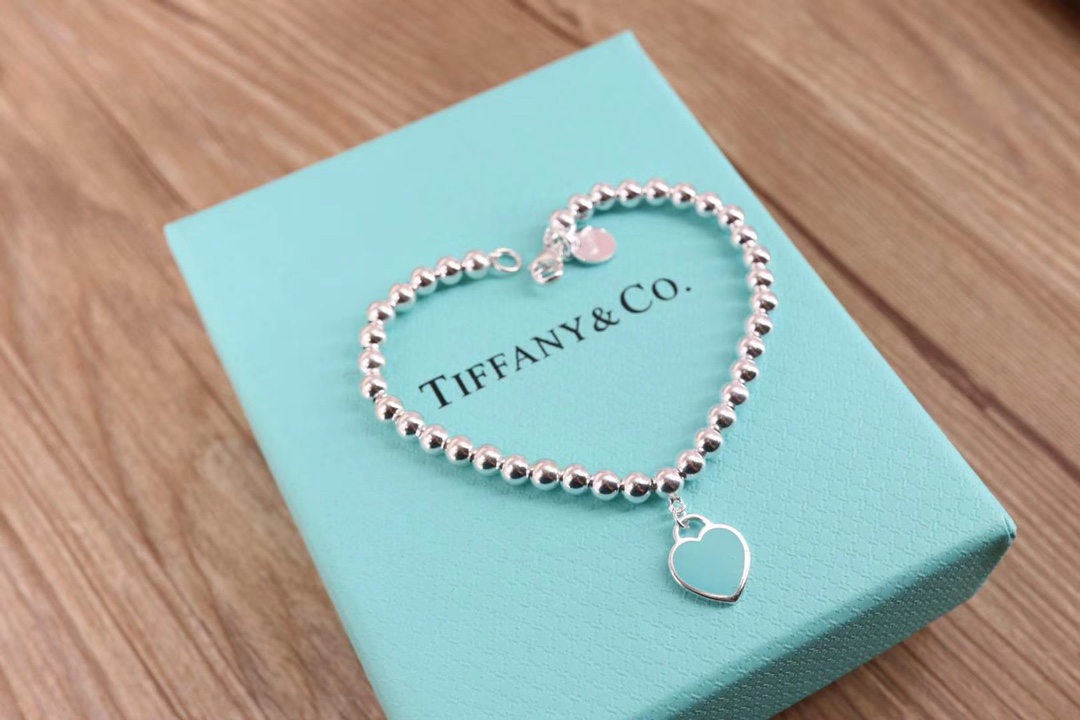 Tiffany & Co. Tiffany 925纯银 红心珐琅珠珠手链