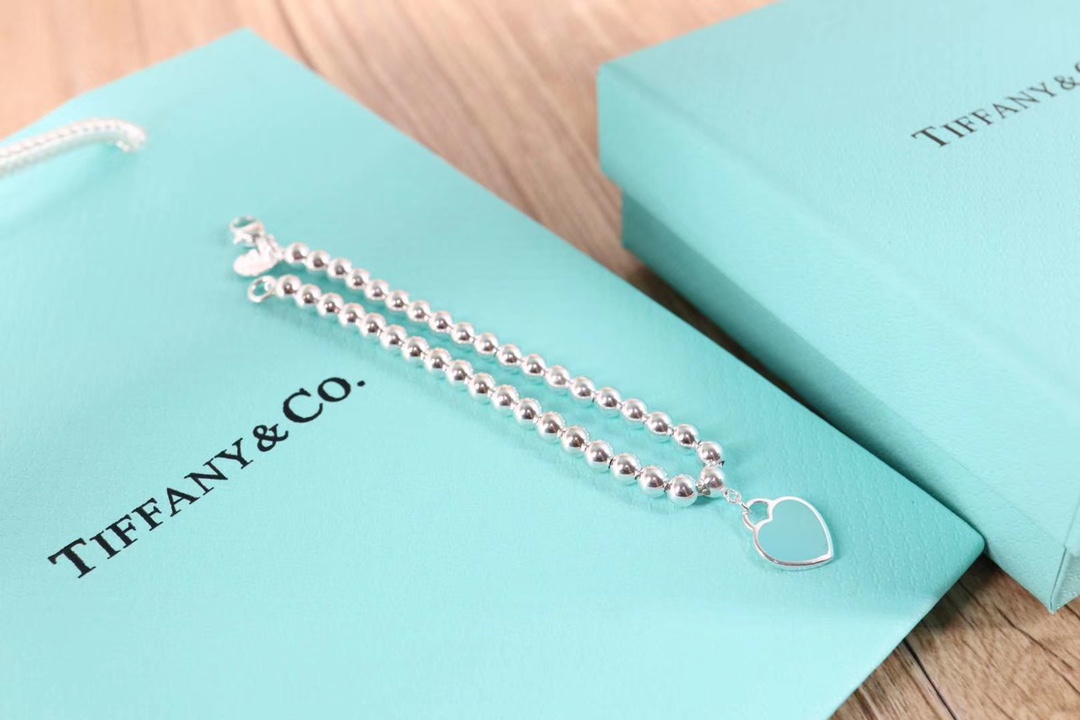 Tiffany & Co. Tiffany 925纯银 红心珐琅珠珠手链