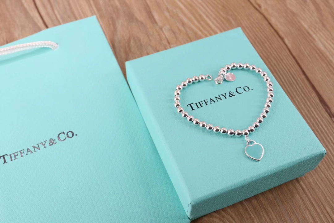 Tiffany & Co. Tiffany 925纯银 红心珐琅珠珠手链