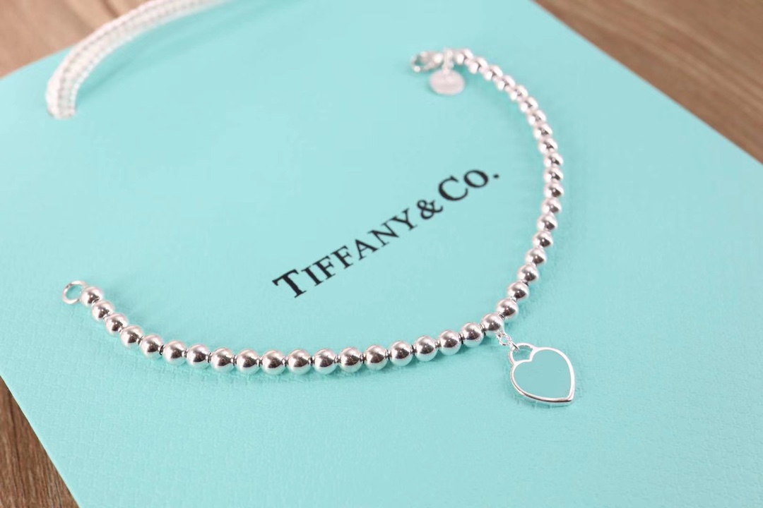 Tiffany & Co. Tiffany 925纯银 红心珐琅珠珠手链