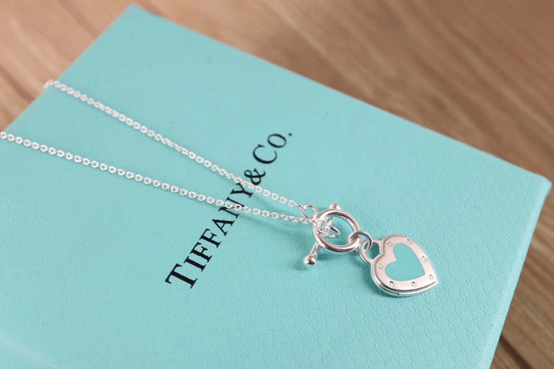 Tiffany & Co. 925纯银、Tiffany&Co.珐琅爱心针扣项链