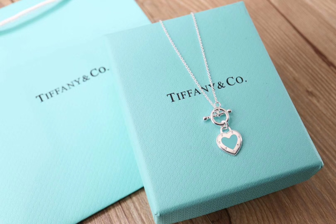 Tiffany & Co. 925纯银、Tiffany&Co.珐琅爱心针扣项链
