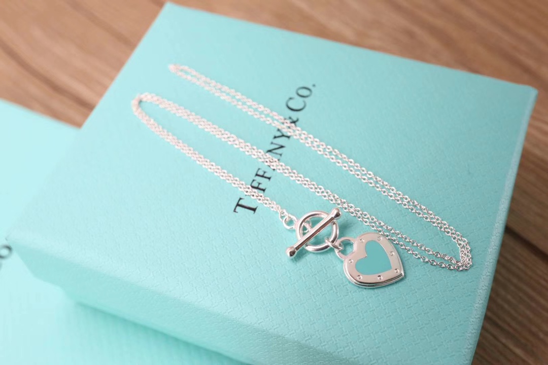 Tiffany & Co. 925纯银、Tiffany&Co.珐琅爱心针扣项链