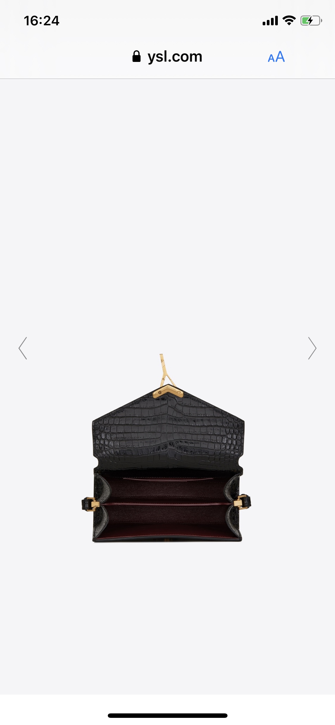 YSL 𝐂𝐚𝐬𝐬𝐚𝐧𝐝𝐫𝐚 Mini 20CM 鳄鱼纹手拎包 602716黑色/金扣