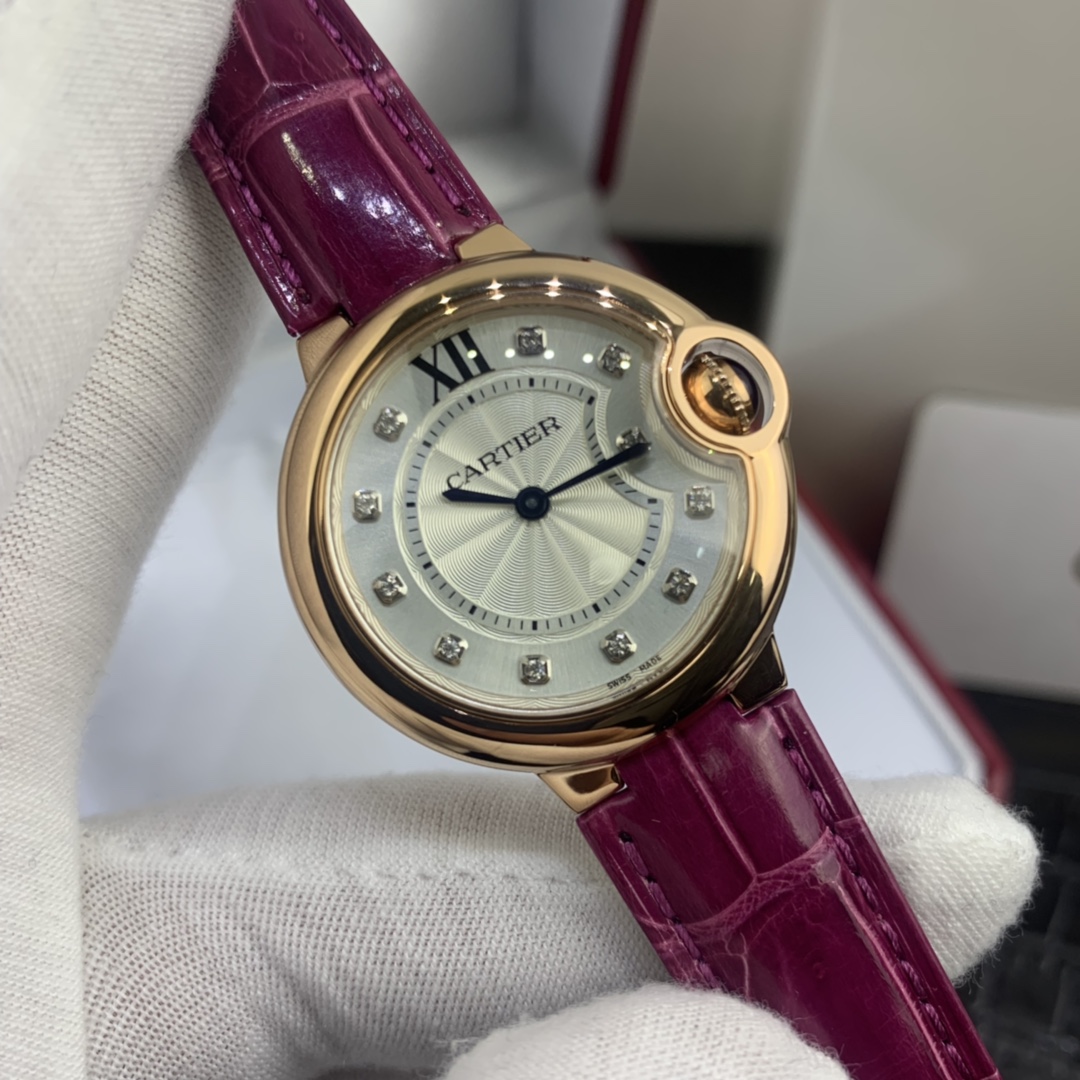 Cartier 皇家 卡地亚蓝气球系列33尺寸玫瑰金表壳腕表
