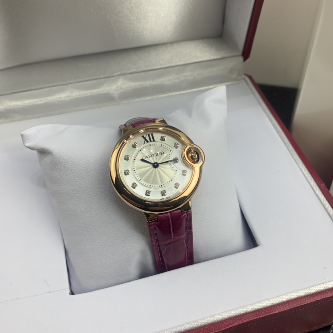 Cartier 皇家 卡地亚蓝气球系列33尺寸玫瑰金表壳腕表