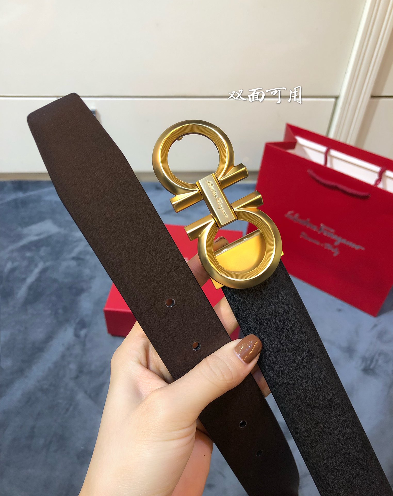[Ferragamo Belts]Support NFC chip certification Ferragamo Filago screen bouti
