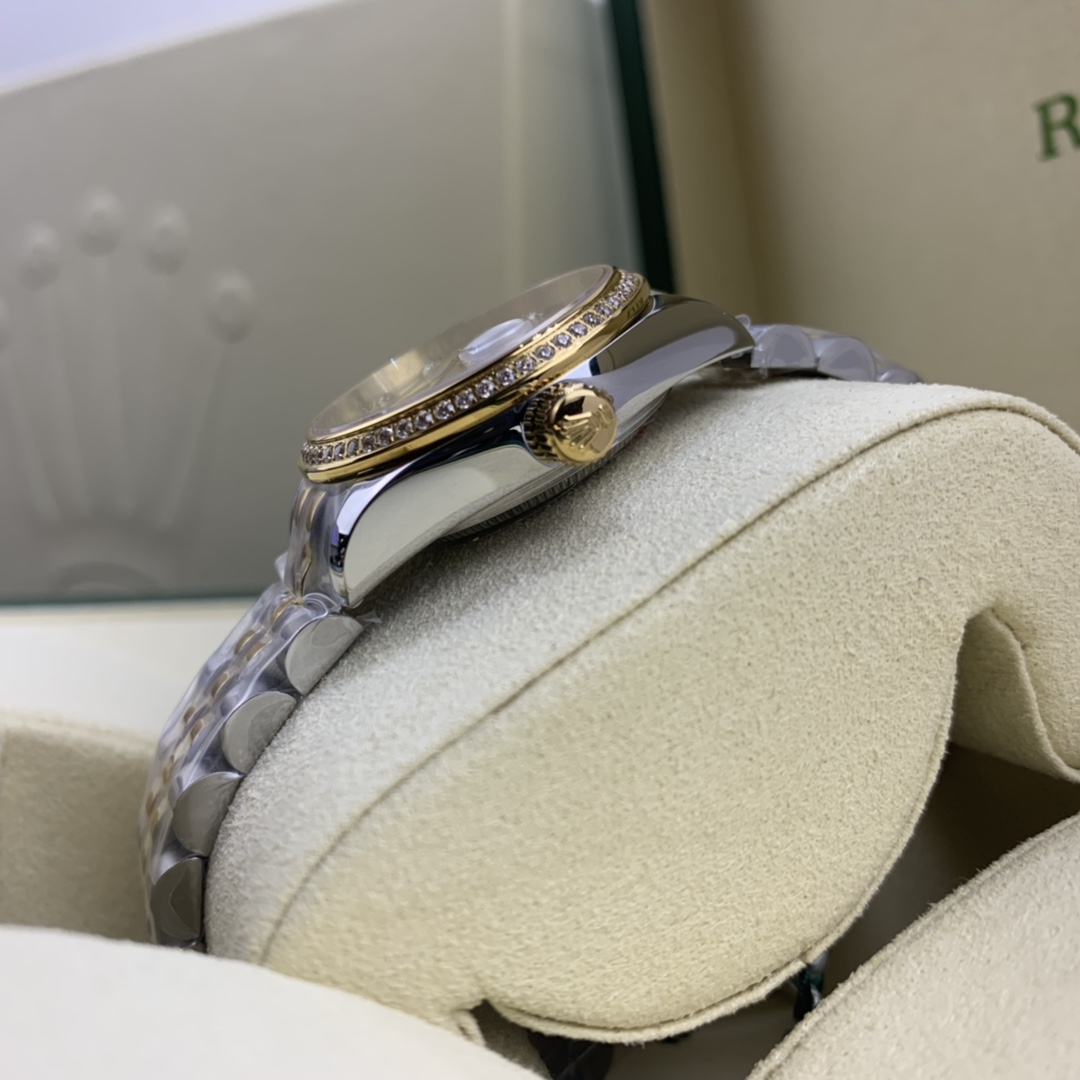 Rolex 皇家 劳力士日志系列女款间黄金色镶钻腕表