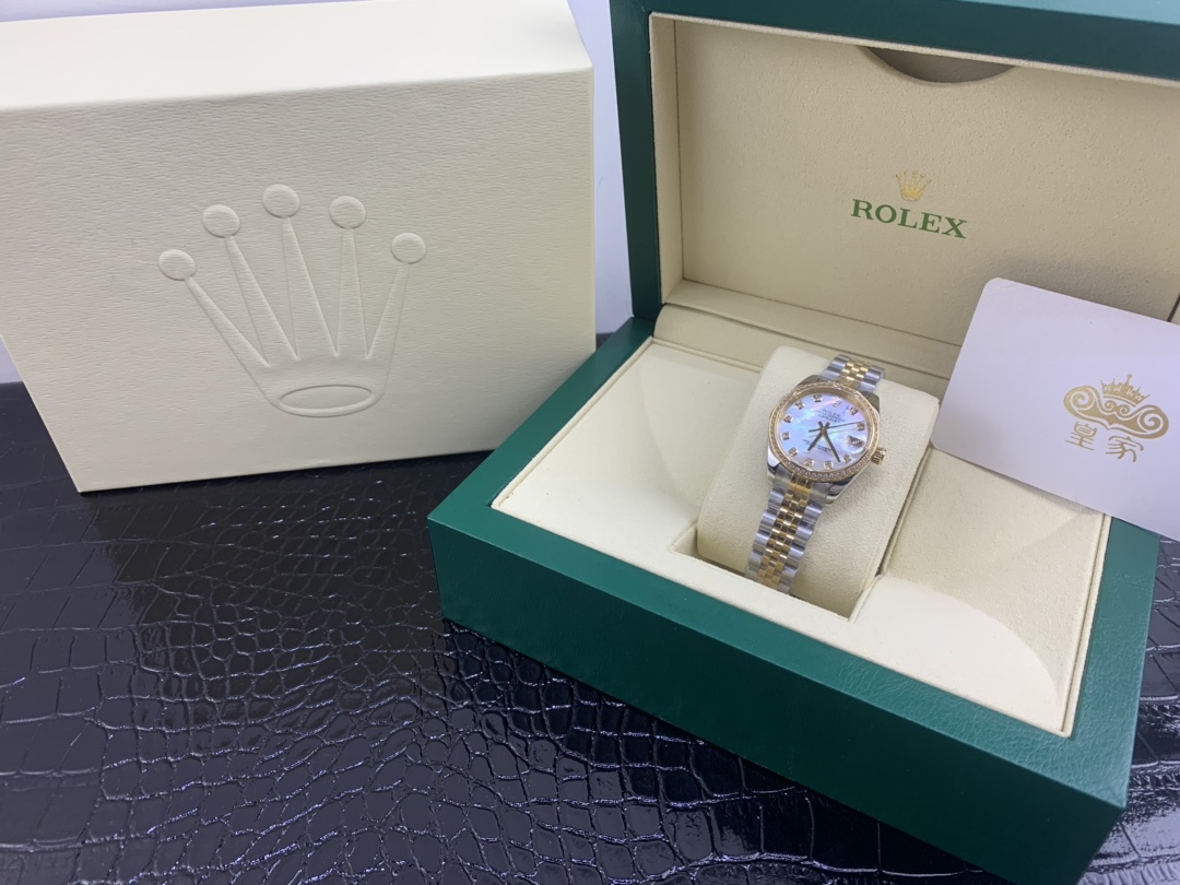 Rolex 皇家 劳力士日志系列女款间黄金色镶钻腕表