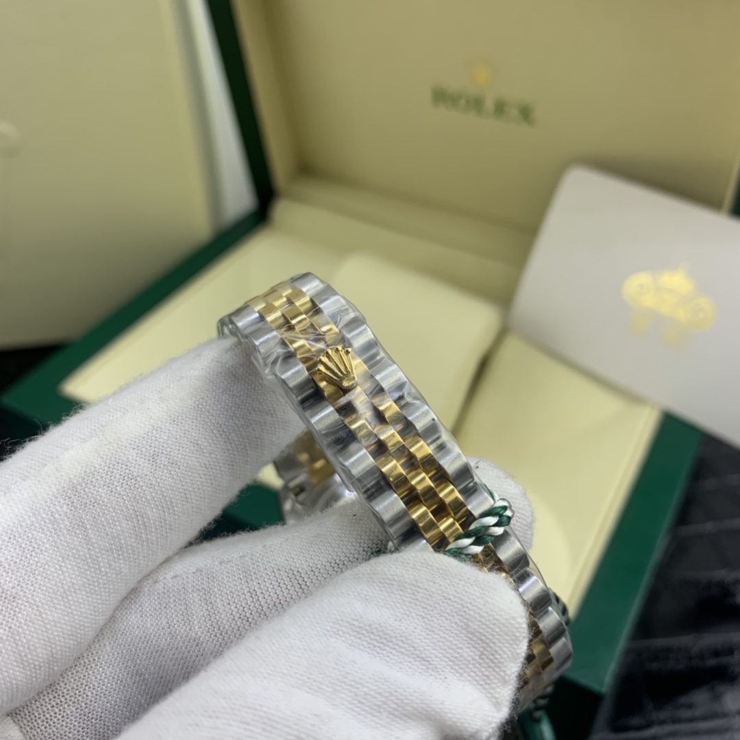 Rolex 皇家 劳力士日志系列女款间黄金色镶钻腕表