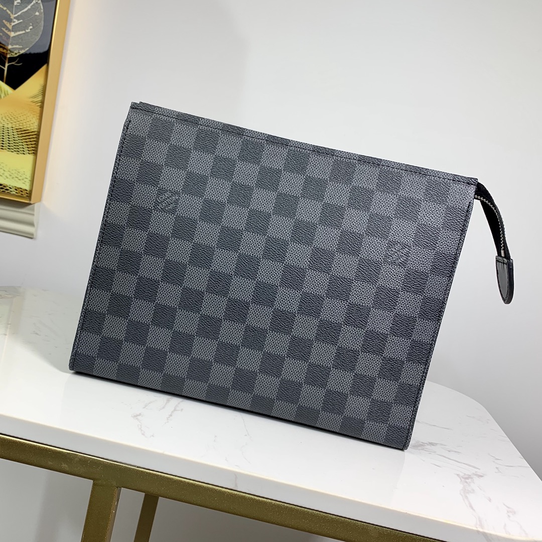 Luxury
 Louis Vuitton Replica
 Clutches & Pouch Bags Black Grid Monogram Canvas M47544