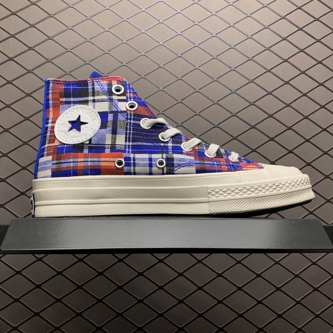 90  Converse 匡威 70s 全新 Twisted Prep 撞色格纹系列 帆布高帮休闲板鞋