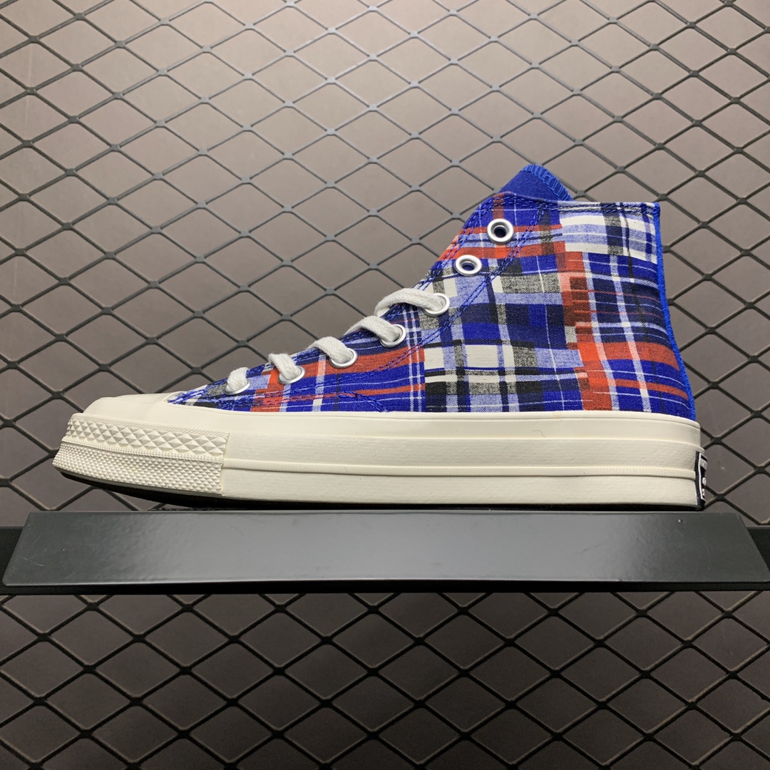 90  Converse 匡威 70s 全新 Twisted Prep 撞色格纹系列 帆布高帮休闲板鞋