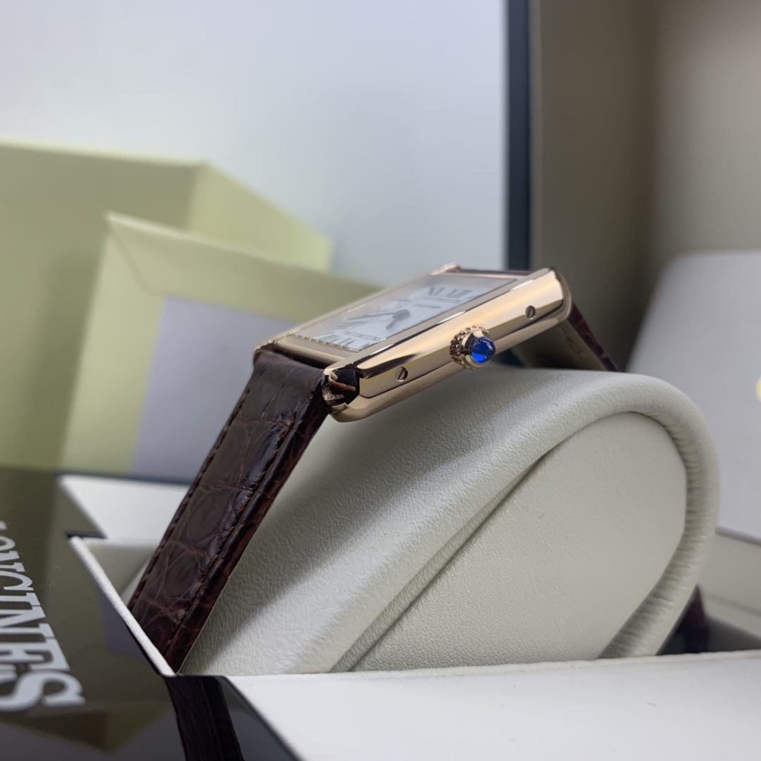 Cartier 皇家 卡地亚坦克女款玫瑰金表壳腕表