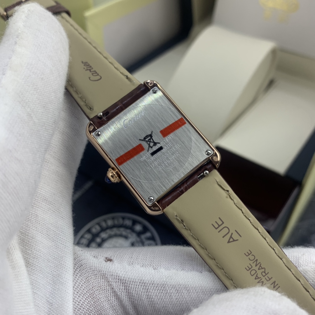 Cartier 皇家 卡地亚坦克女款玫瑰金表壳腕表