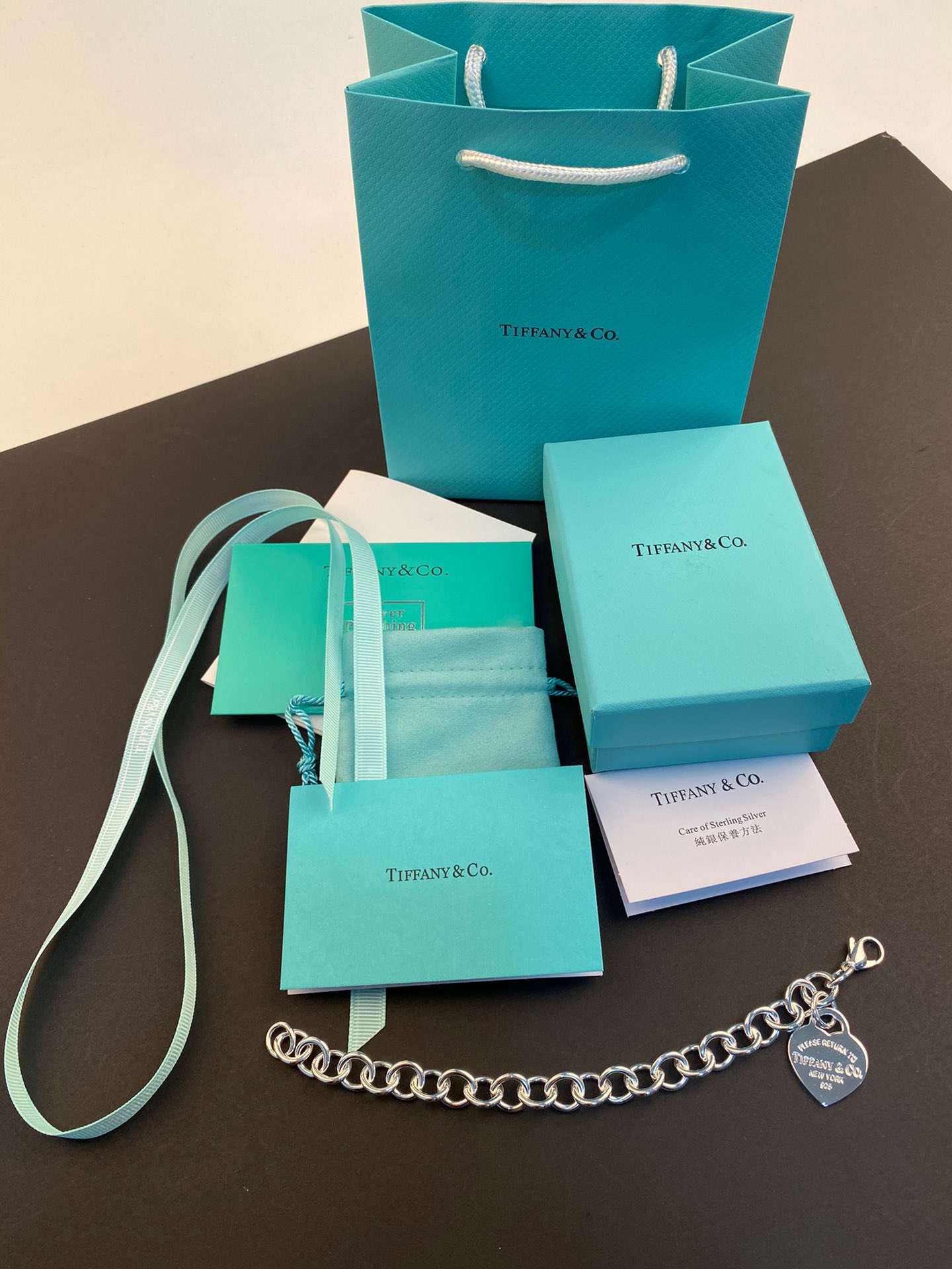 Tiffany & Co. Tiffany&Co. 纯银 龙虾扣心牌粗手链