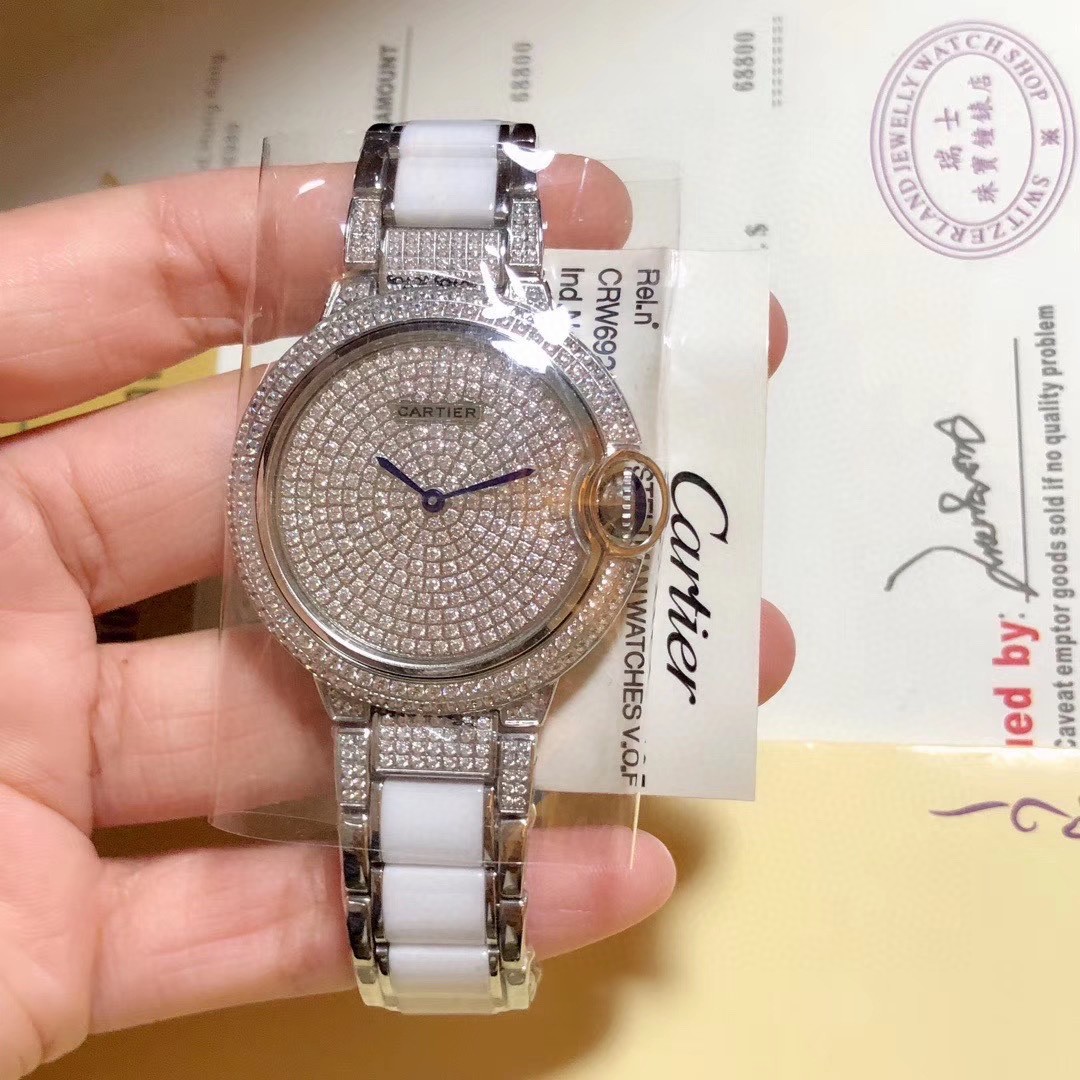 Cartier 奢华版 陶瓷间钢女款腕表 惯有的优雅演绎 表带钢间陶瓷 采用氧化锆陶瓷