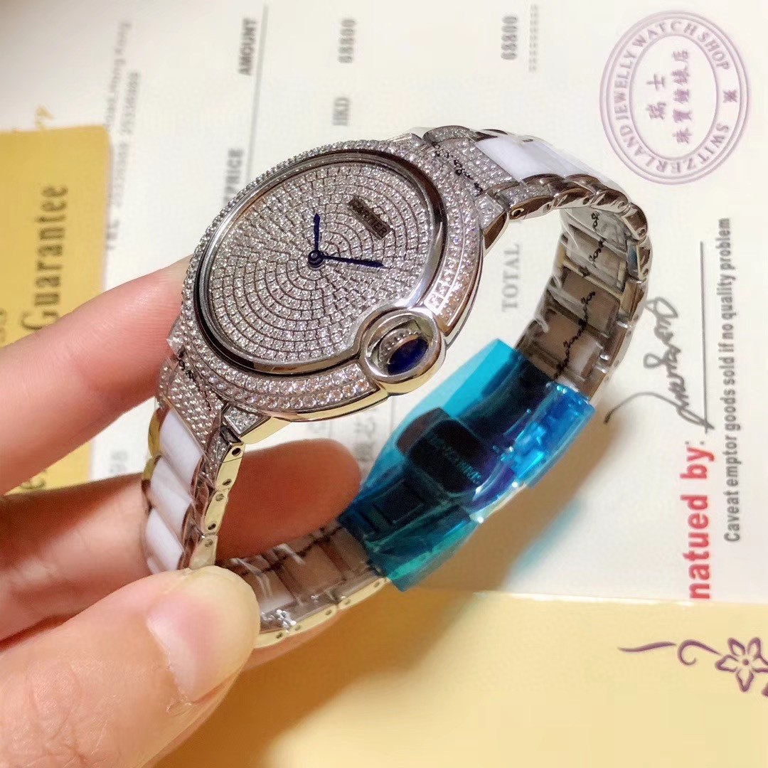 Cartier 奢华版 陶瓷间钢女款腕表 惯有的优雅演绎 表带钢间陶瓷 采用氧化锆陶瓷