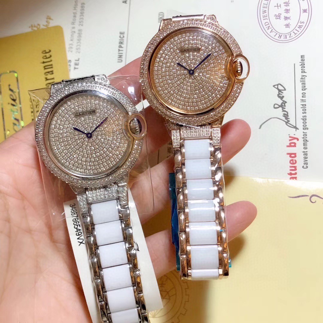 Cartier 奢华版 陶瓷间钢女款腕表 惯有的优雅演绎 表带钢间陶瓷 采用氧化锆陶瓷