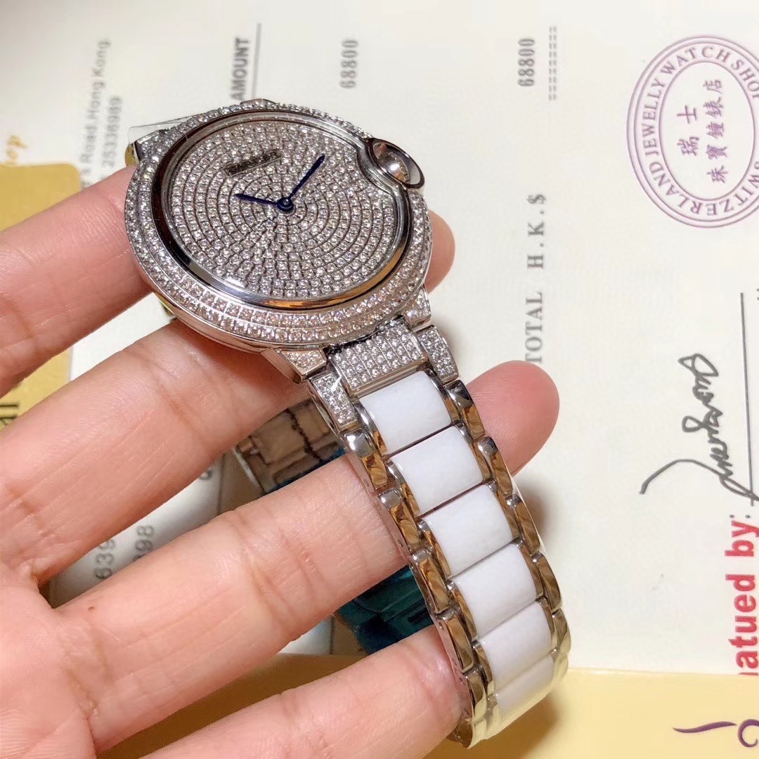 Cartier 奢华版 陶瓷间钢女款腕表 惯有的优雅演绎 表带钢间陶瓷 采用氧化锆陶瓷