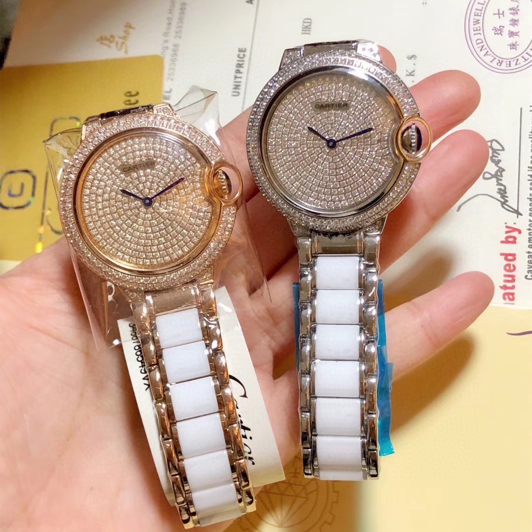 Cartier 奢华版 陶瓷间钢女款腕表 惯有的优雅演绎 表带钢间陶瓷 采用氧化锆陶瓷