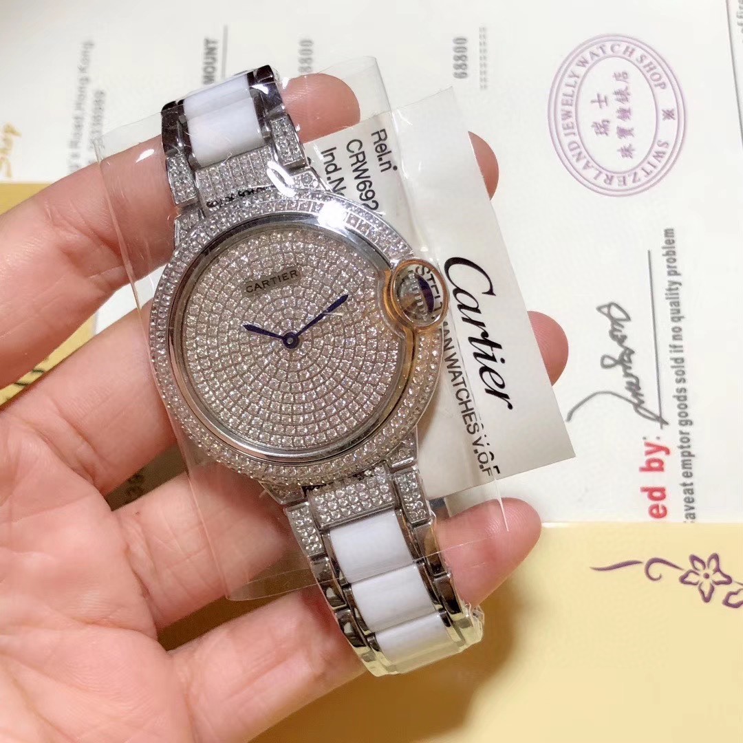 Cartier 奢华版 陶瓷间钢女款腕表 惯有的优雅演绎 表带钢间陶瓷 采用氧化锆陶瓷