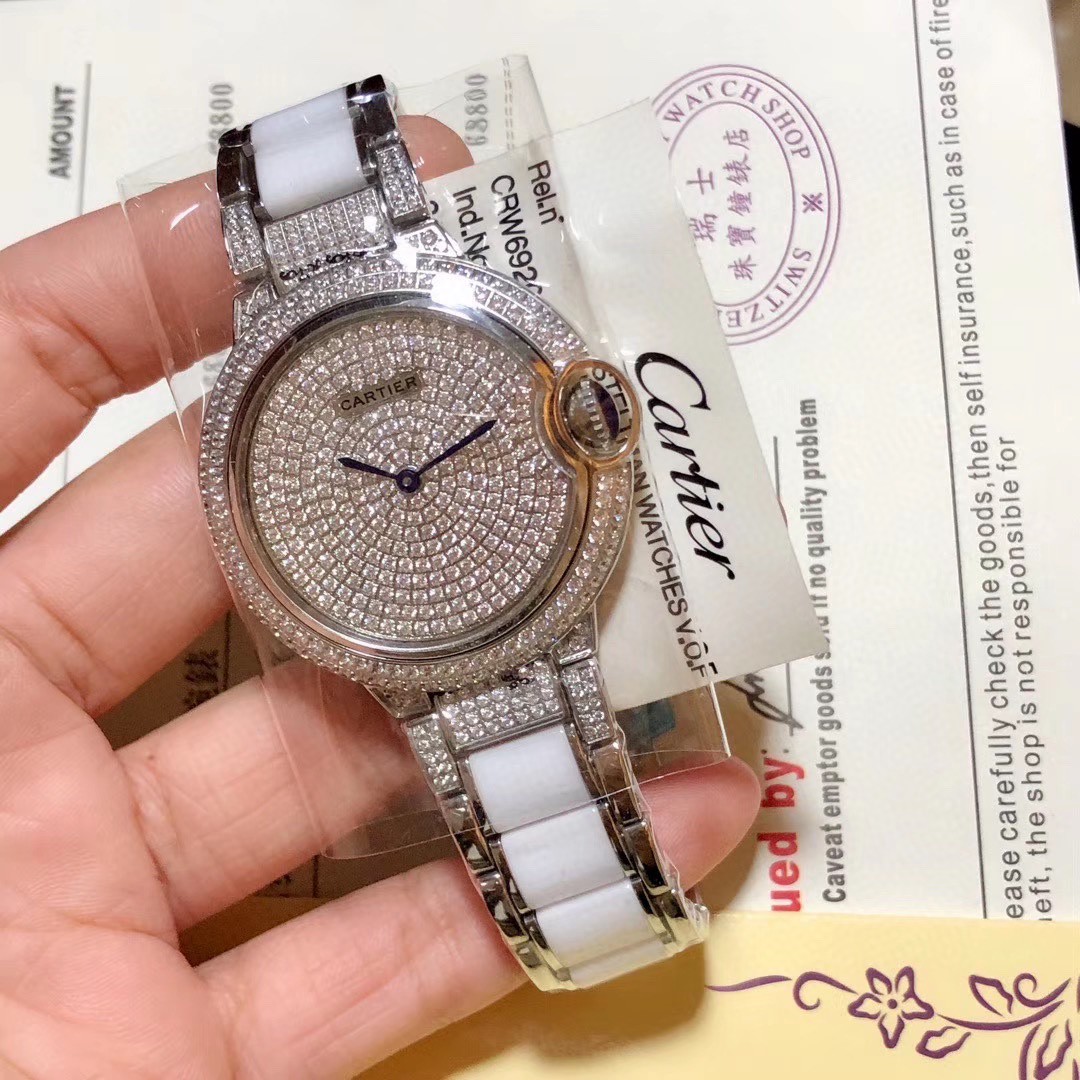 Cartier 奢华版 陶瓷间钢女款腕表 惯有的优雅演绎 表带钢间陶瓷 采用氧化锆陶瓷