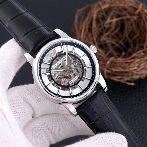 Emporio Armani Men's Stainless Steel Automatic Watch with Leather Band 1 Emporio Armani Men's Stainless Steel Automatic Watch with Leather Band