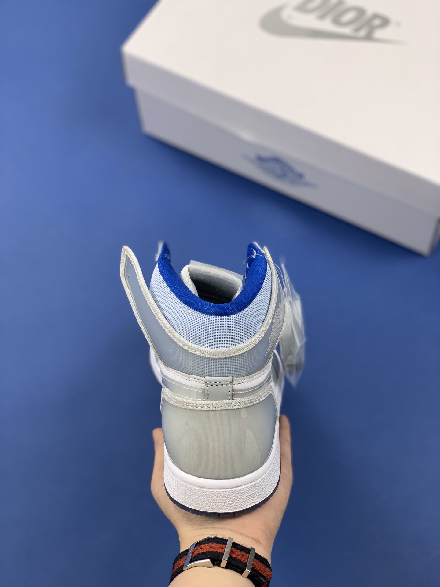150 耐克 Nike Air Jordan 1 Zoom R2T “Racer Blue” 灰白渐变 小迪奥 AJ1中邦休闲篮球鞋 CK6637-104