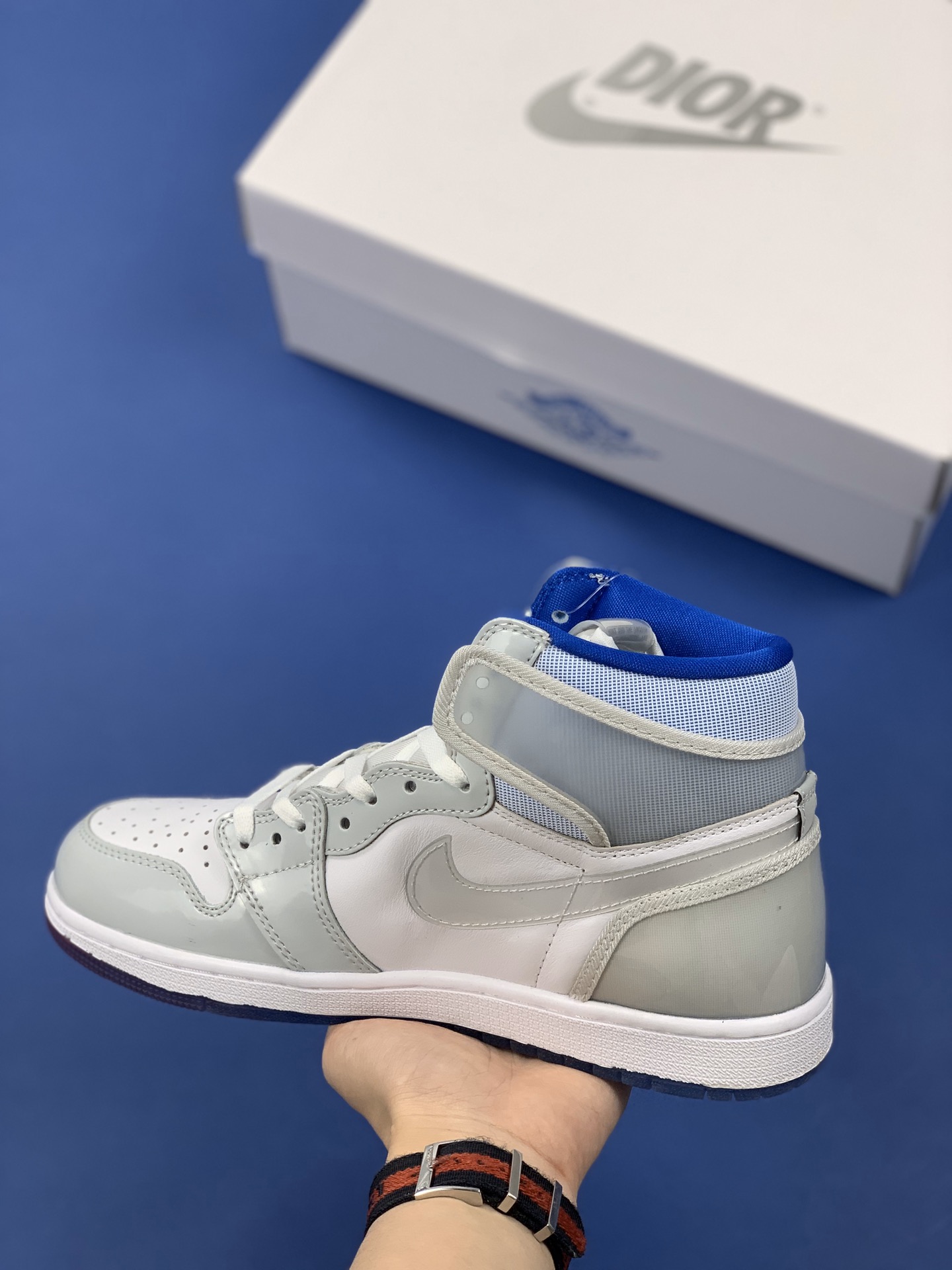 150 耐克 Nike Air Jordan 1 Zoom R2T “Racer Blue” 灰白渐变 小迪奥 AJ1中邦休闲篮球鞋 CK6637-104