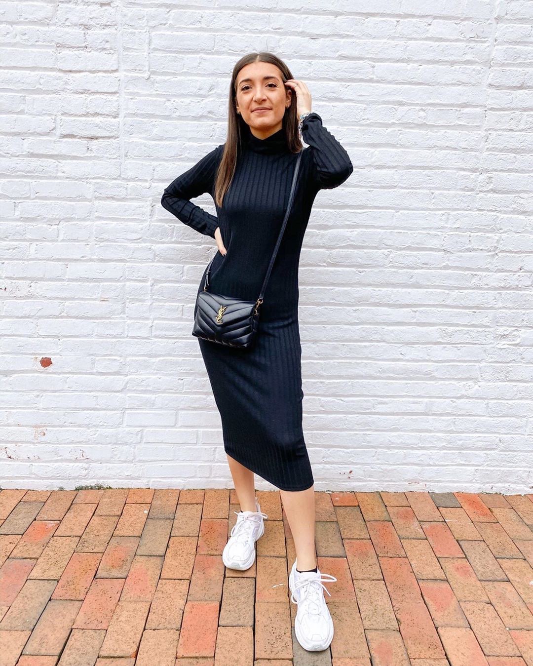 YSL LouLou 20CM 迷你斜挎包 467072黑色/金扣