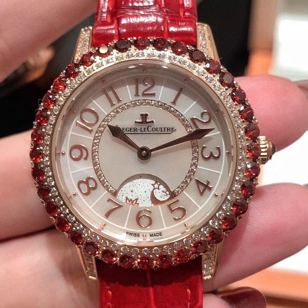 Cartier 积家-Jaeger-LeCoultre DAZZLING RENDEZ- VOUS MOON红钻约会系列月相珠宝腕表