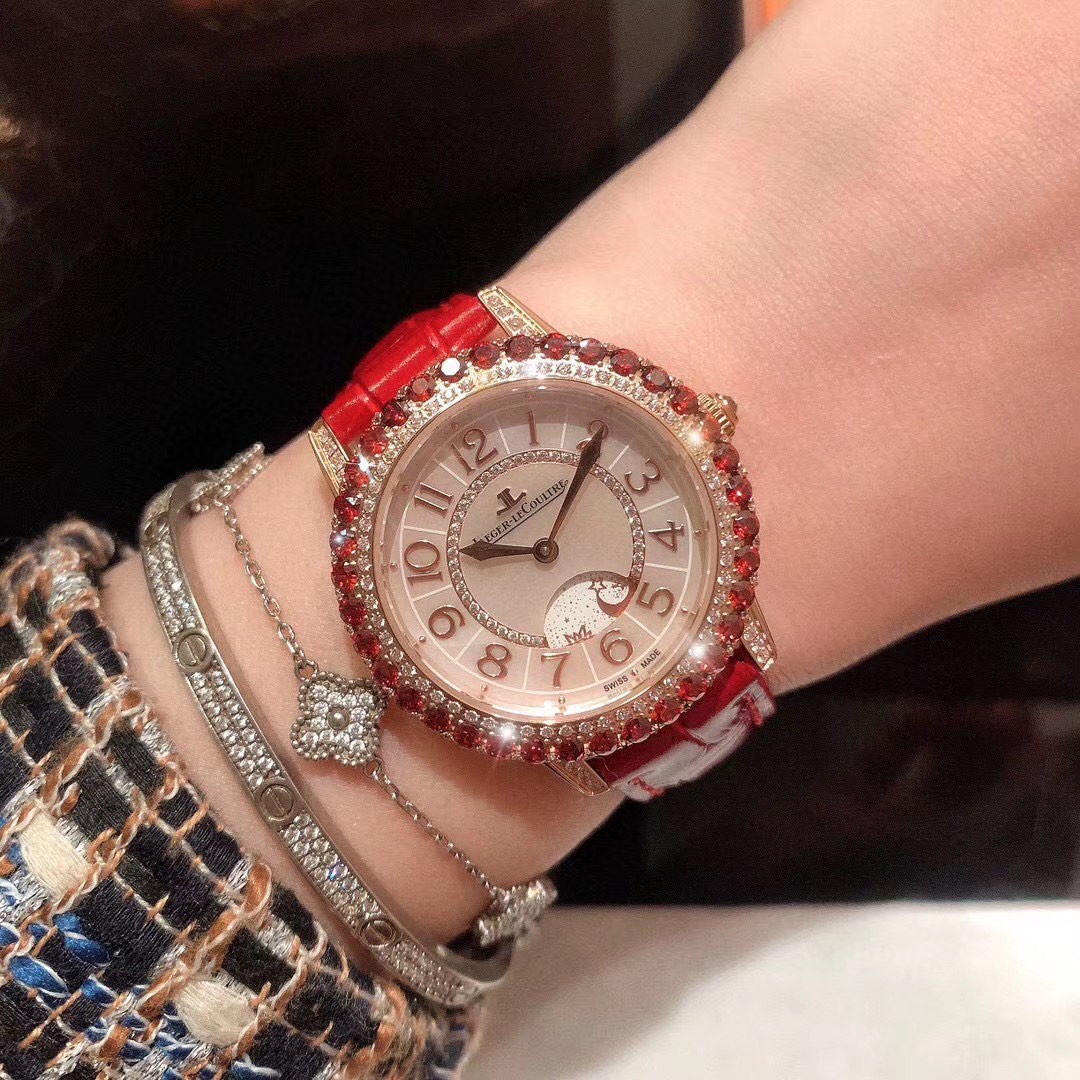 Cartier 积家-Jaeger-LeCoultre DAZZLING RENDEZ- VOUS MOON红钻约会系列月相珠宝腕表