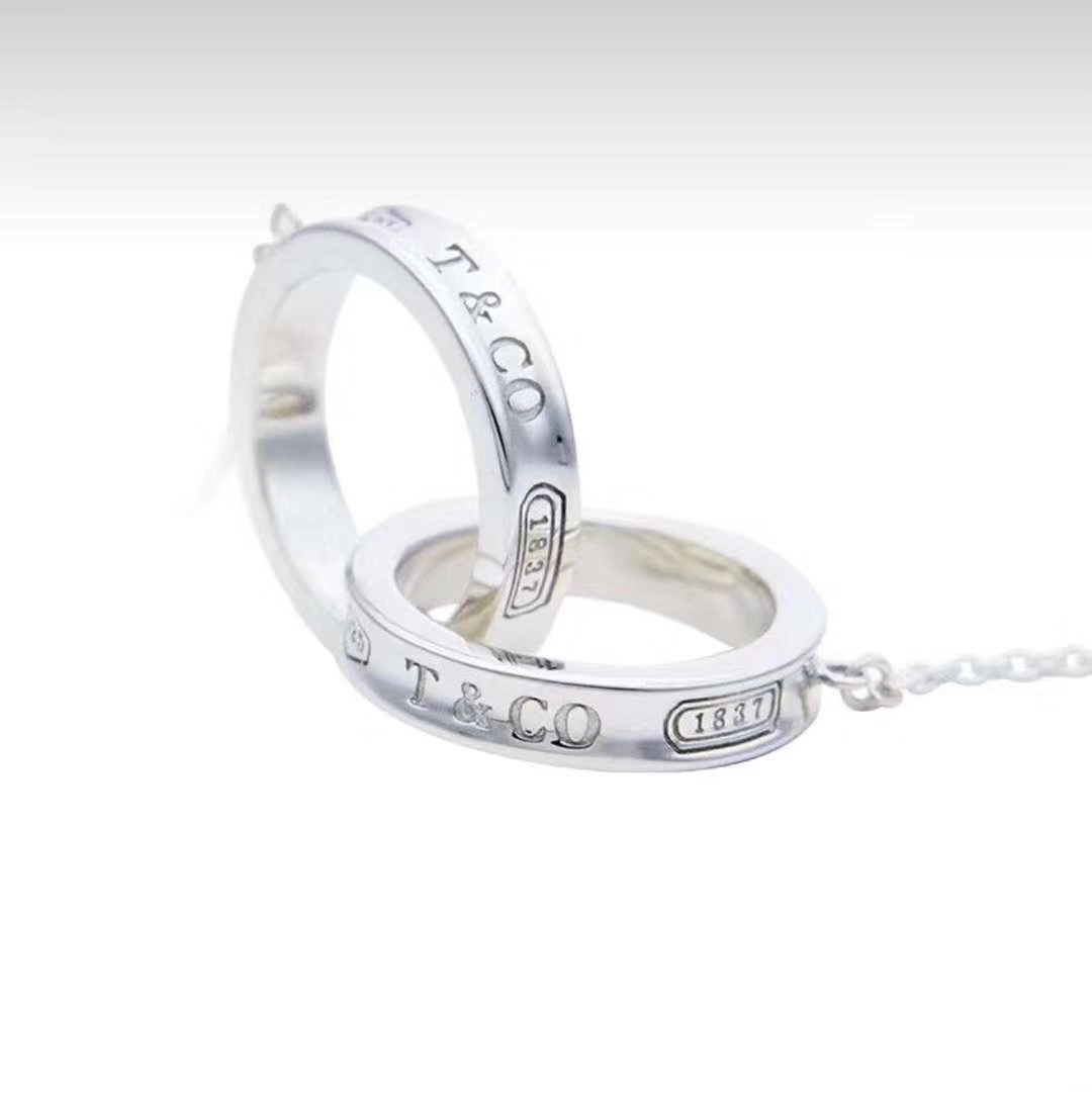 Tiffany & Co. Tiffany&Co. 1837 双环扣锁骨项链