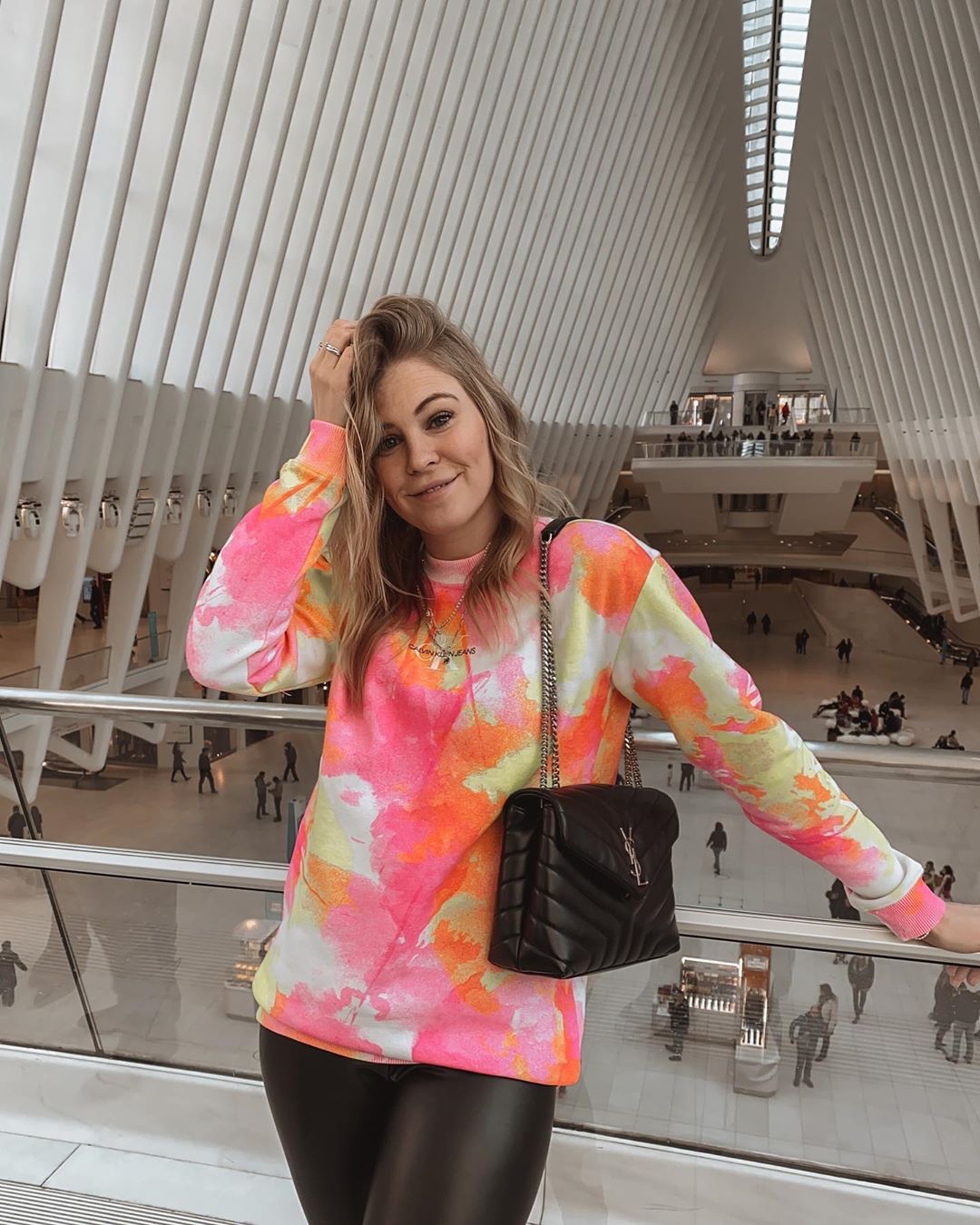 YSL LOULOU 23CM Y型绗缝链条包 494699黑色/银扣