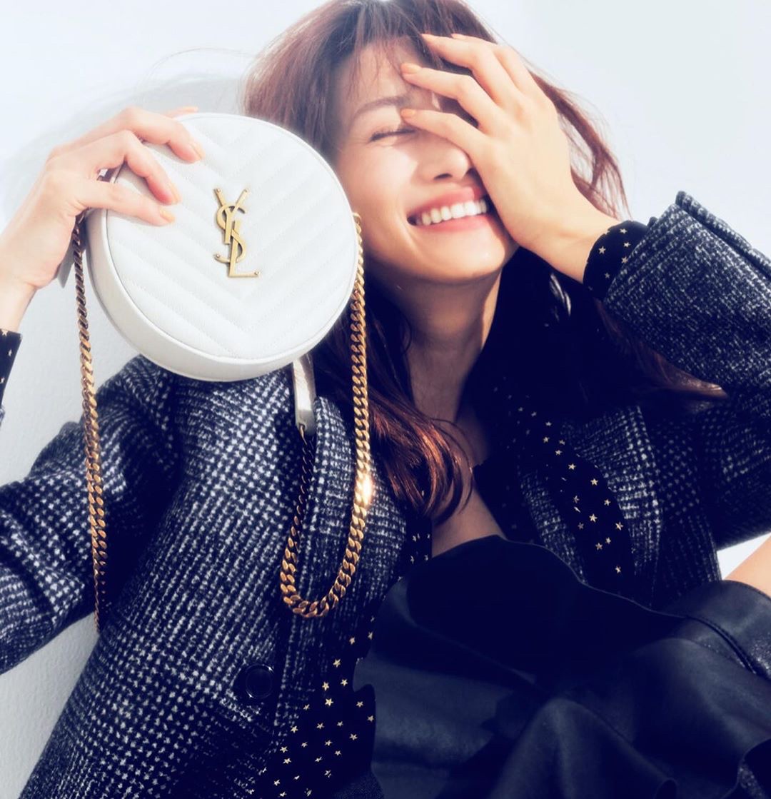 Saint laurent Ysl 最新VINYLE鱼子酱小圆包 610436白色